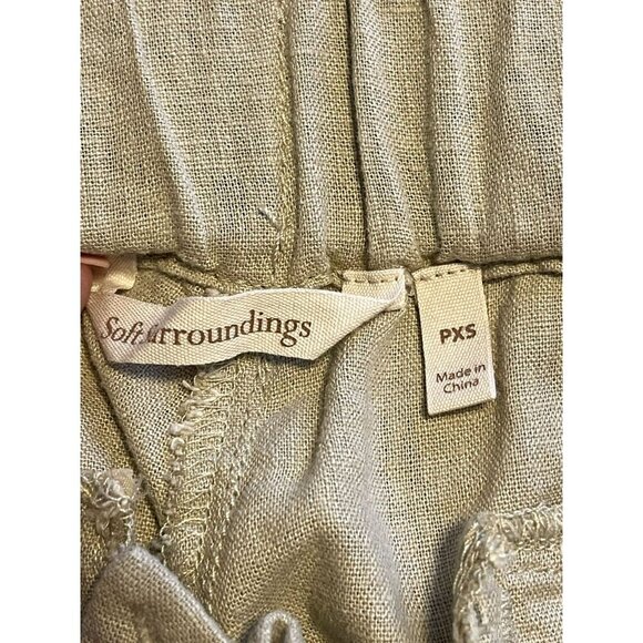 Soft Surroundings Farrah Tan Linen Grommet Cropped Pants PXS - Picture 5 of 6